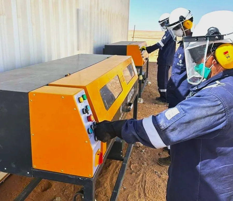 Black Diamond team operating core cutting equipment